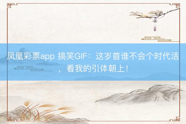 凤凰彩票app 搞笑GIF：这岁首谁不会个时代活，看我的引体朝上！