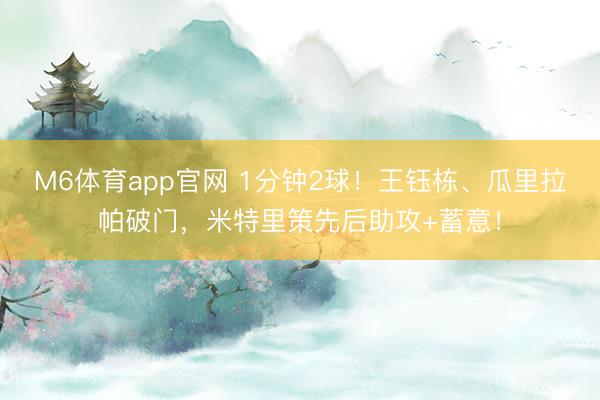 M6体育app官网 1分钟2球！王钰栋、瓜里拉帕破门，米特里策先后助攻+蓄意！