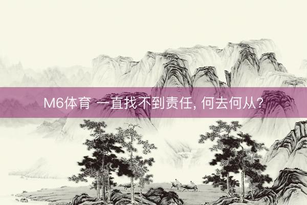 M6体育 一直找不到责任, 何去何从?